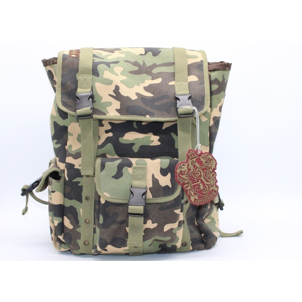 Gryffindor Camouflage Heavy Duty Canvas Backpack by Turbulence Travel Gear RARE‎